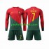 Fotballdrakt Portugal Ronaldo 7 Barn Hjemmekit VM 2022 Langermet