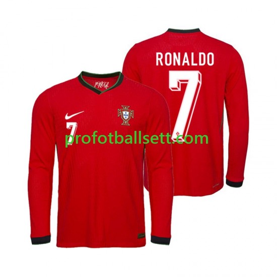Fotballdrakt Portugal Ronaldo 7 Herre Hjemmekit Euro 2024 Langermet