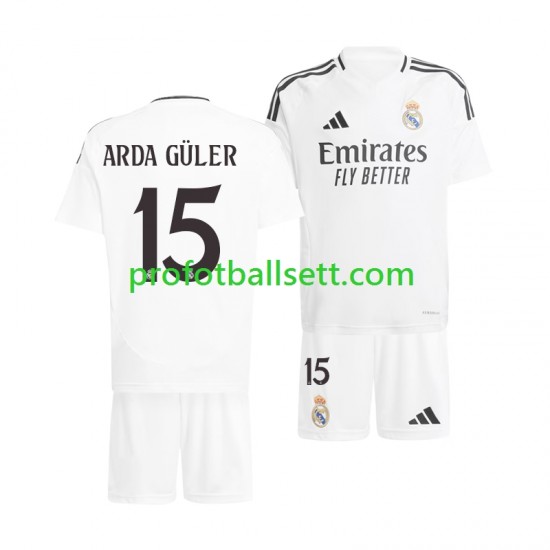 Fotballdrakt Real Madrid Arda Guler 15 Barn Hjemmekit 2024-2025 Kortermet