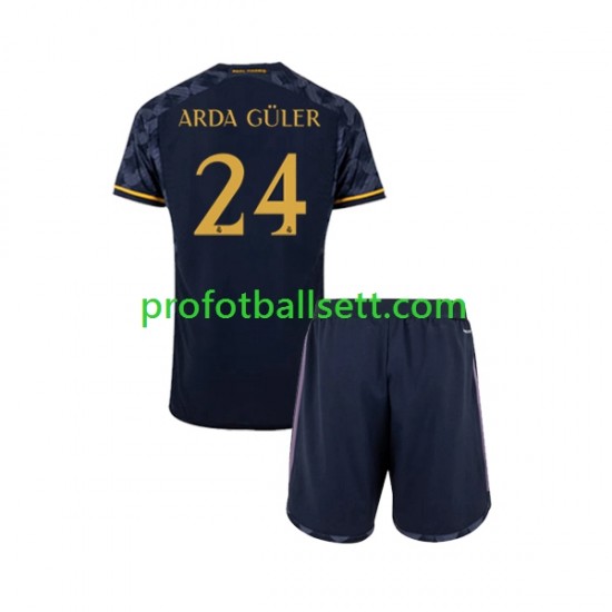 Fotballdrakt Real Madrid Arda Guler 24 Barn Bortekit 2023-2024 Kortermet