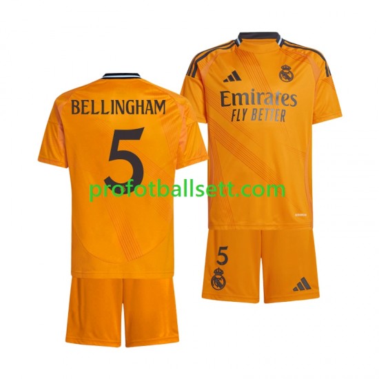 Fotballdrakt Real Madrid BELLINGHAM 5 Barn Bortekit 2024-2025 Kortermet