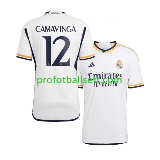 Fotballdrakt Real Madrid Camavinga 12 Herre Hjemmekit 2023-2024 Kortermet