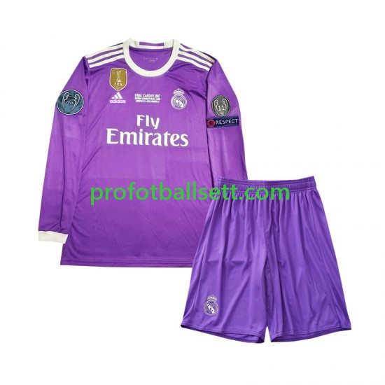 Retro Fotballdrakt Real Madrid 2016 Barn Bortekit Langermet