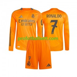 Fotballdrakt Real Madrid Cristiano Ronaldo 7 Barn Bortekit 2024-2025 Langermet