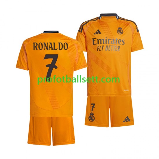 Fotballdrakt Real Madrid Cristiano Ronaldo 7 Barn Bortekit 2024-2025 Kortermet