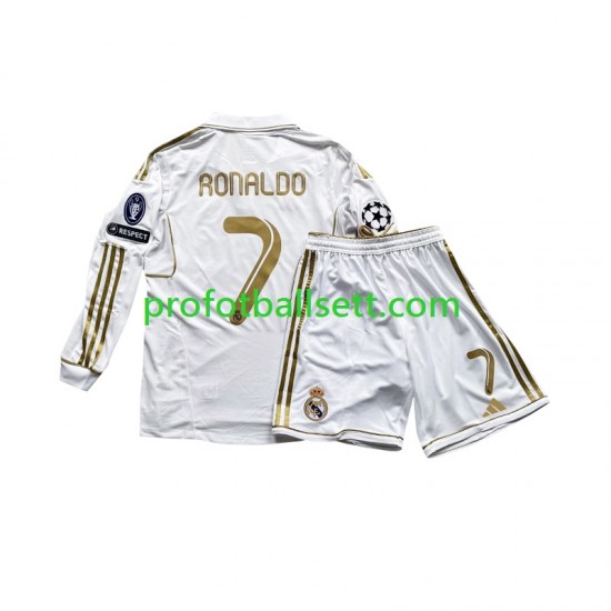 Fotballdrakt Real Madrid Cristiano Ronaldo 7 Barn Hjemmekit 2011 Langermet