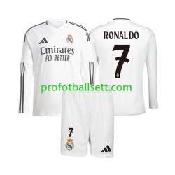 Fotballdrakt Real Madrid Cristiano Ronaldo 7 Barn Hjemmekit 2024-2025 Langermet