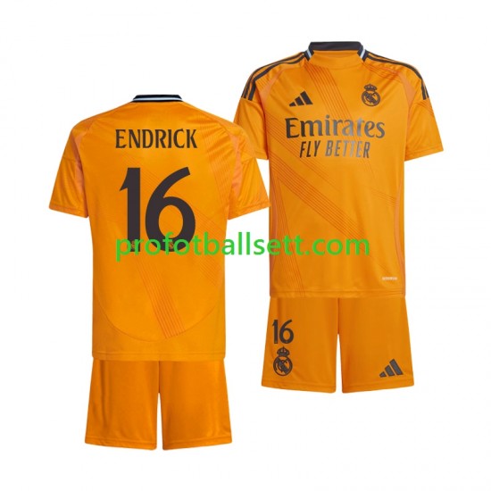 Fotballdrakt Real Madrid ENDRICK 16 Barn Bortekit 2024-2025 Kortermet