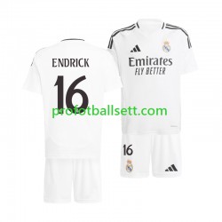 Fotballdrakt Real Madrid ENDRICK 16 Barn Hjemmekit 2024-2025 Kortermet