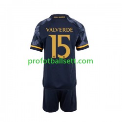 Fotballdrakt Real Madrid Federico Valverde 15 Barn Bortekit 2023-2024 Kortermet