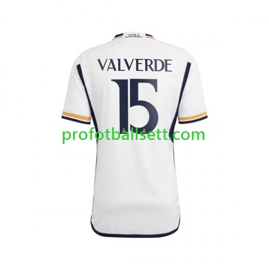 Fotballdrakt Real Madrid Federico Valverde 15 Herre Hjemmekit 2023-2024 Kortermet