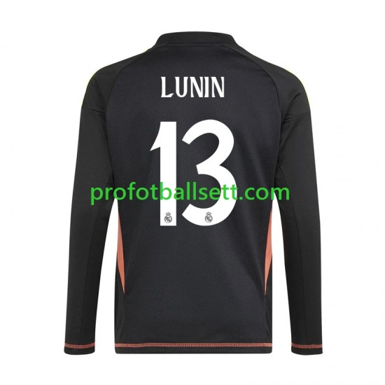 Fotballdrakt Real Madrid Keeper Andriy Lunin 13 Herre Bortekit 2024-2025 Blå Langermet
