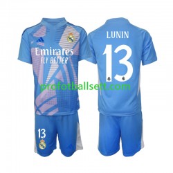 Fotballdrakt Real Madrid Keeper Andriy Lunin 13 Barn Hjemmekit 2024-2025 Kortermet
