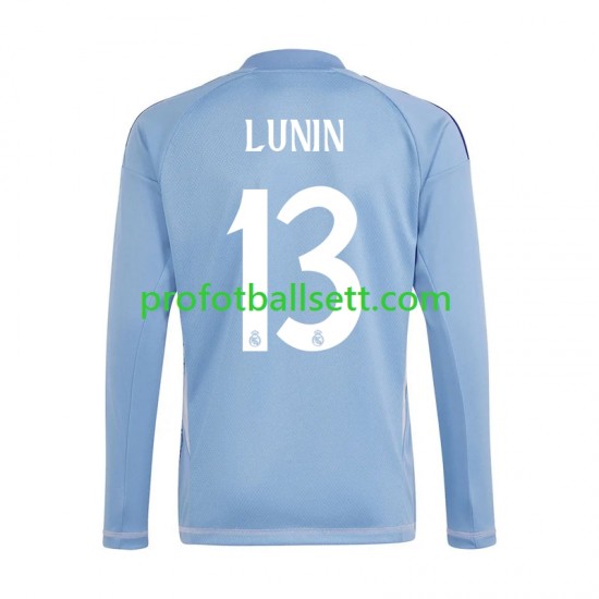 Fotballdrakt Real Madrid Keeper Andriy Lunin 13 Herre Hjemmekit 2024-2025 Blå Langermet