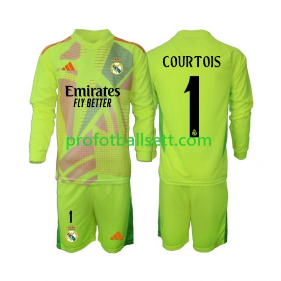 Fotballdrakt Real Madrid Keeper COURTOIS 1 Barn Fjerdekit 2024-2025 Langermet