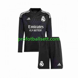 Fotballdrakt Real Madrid Keeper Barn Bortekit 2023-2024 Langermet