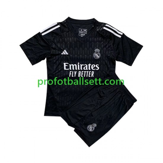 Fotballdrakt Real Madrid Keeper Barn Bortekit 2023-2024 Kortermet
