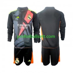Fotballdrakt Real Madrid Keeper Barn Bortekit 2024-2025 Svart Langermet