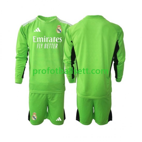 Fotballdrakt Real Madrid Keeper Barn Hjemmekit 2023-2024 Langermet