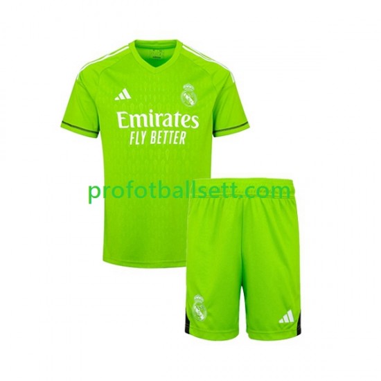Fotballdrakt Real Madrid Keeper Barn Hjemmekit 2023-2024 Kortermet