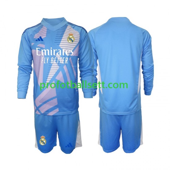 Fotballdrakt Real Madrid Keeper Barn Hjemmekit 2024-2025 Langermet