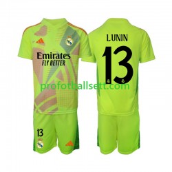 Fotballdrakt Real Madrid Keeper Lunin 13 Barn Fjerdekit 2024-2025 Kortermet