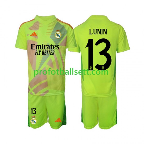 Fotballdrakt Real Madrid Keeper Lunin 13 Barn Fjerdekit 2024-2025 Kortermet