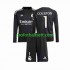 Fotballdrakt Real Madrid Keeper Thibaut Courtois 1 Barn Bortekit 2023-2024 Langermet