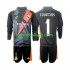 Fotballdrakt Real Madrid Keeper Thibaut Courtois 1 Barn Bortekit 2024-2025 Svart Langermet