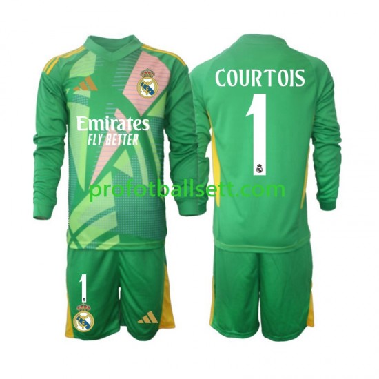 Fotballdrakt Real Madrid Keeper Thibaut Courtois 1 Barn Tredjekit 2024-2025 Langermet