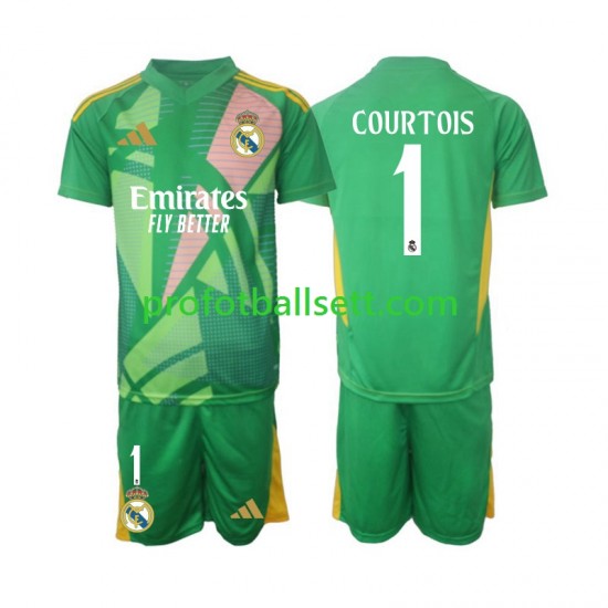 Fotballdrakt Real Madrid Keeper Thibaut Courtois 1 Barn Tredjekit 2024-2025 Kortermet