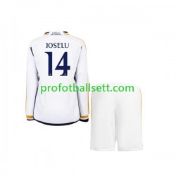 Fotballdrakt Real Madrid JOSELU 14 Barn Hjemmekit 2023-2024 Langermet