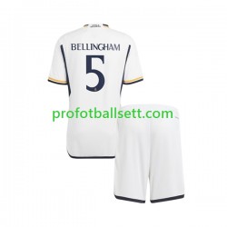 Fotballdrakt Real Madrid Jude Bellingham 5 Barn Hjemmekit 2023-2024 Kortermet