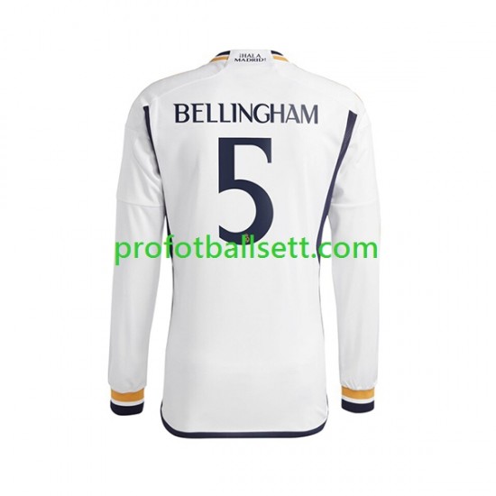 Fotballdrakt Real Madrid Jude Bellingham 5 Herre Hjemmekit 2023-2024 Langermet