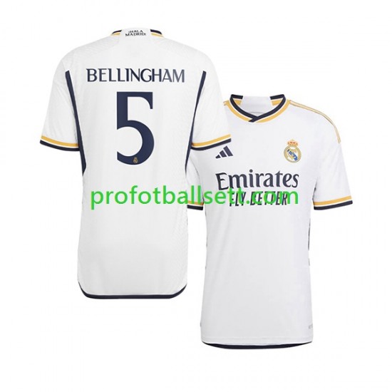 Fotballdrakt Real Madrid Jude Bellingham 5 Herre Hjemmekit 2023-2024 Kortermet