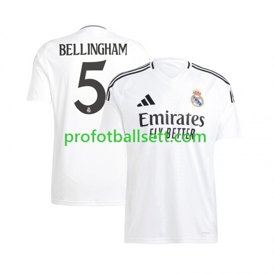 Fotballdrakt Real Madrid Jude Bellingham 5 Herre Hjemmekit 2024-2025 Kortermet