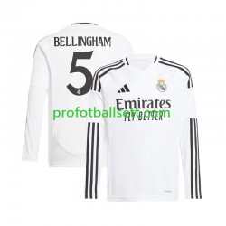 Fotballdrakt Real Madrid Jude Bellingham 5 Herre Hjemmekit 2024-2025 Hvit Langermet
