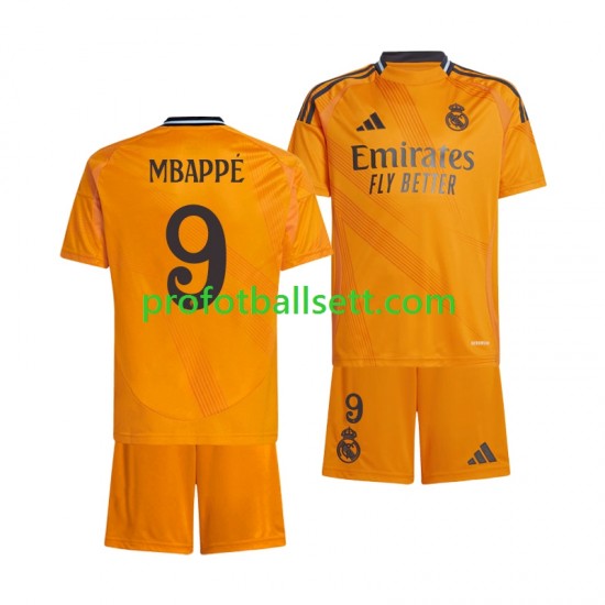 Fotballdrakt Real Madrid Kylian Mbappe 9 Barn Bortekit 2024-2025 Kortermet
