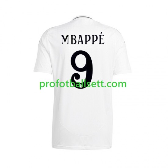Fotballdrakt Real Madrid Kylian Mbappe 9 Herre Hjemmekit 2024-2025 Kortermet