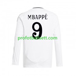 Fotballdrakt Real Madrid Kylian Mbappe 9 Herre Hjemmekit 2024-2025 Hvit Langermet