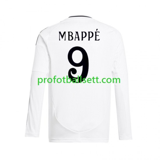 Fotballdrakt Real Madrid Kylian Mbappe 9 Herre Hjemmekit 2024-2025 Hvit Langermet