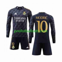 Fotballdrakt Real Madrid Luka Modric 10 Barn Bortekit 2023-2024 Langermet