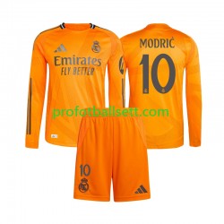 Fotballdrakt Real Madrid Luka Modric 10 Barn Bortekit 2024-2025 Langermet