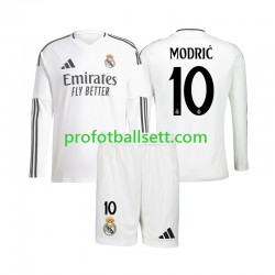 Fotballdrakt Real Madrid Luka Modric 10 Barn Hjemmekit 2024-2025 Langermet