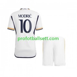 Fotballdrakt Real Madrid Modric 10 Barn Hjemmekit 2023-2024 Kortermet