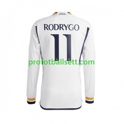 Fotballdrakt Real Madrid Rodrygo Goes 11 Herre Hjemmekit 2023-2024 Langermet