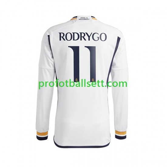 Fotballdrakt Real Madrid Rodrygo Goes 11 Herre Hjemmekit 2023-2024 Langermet