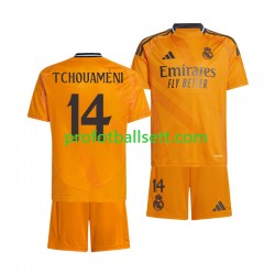 Fotballdrakt Real Madrid Tchouameni 14 Barn Bortekit 2024-2025 Kortermet