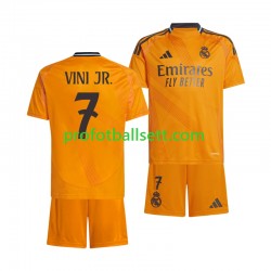 Fotballdrakt Real Madrid VINI JR 7 Barn Bortekit 2024-2025 Kortermet