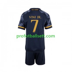 Fotballdrakt Real Madrid Vinicius Junior 7 Barn Bortekit 2023-2024 Kortermet
